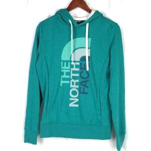 The North Face Green Graphic Pull‎ Over Cotton Blend Hoodie Women's Small